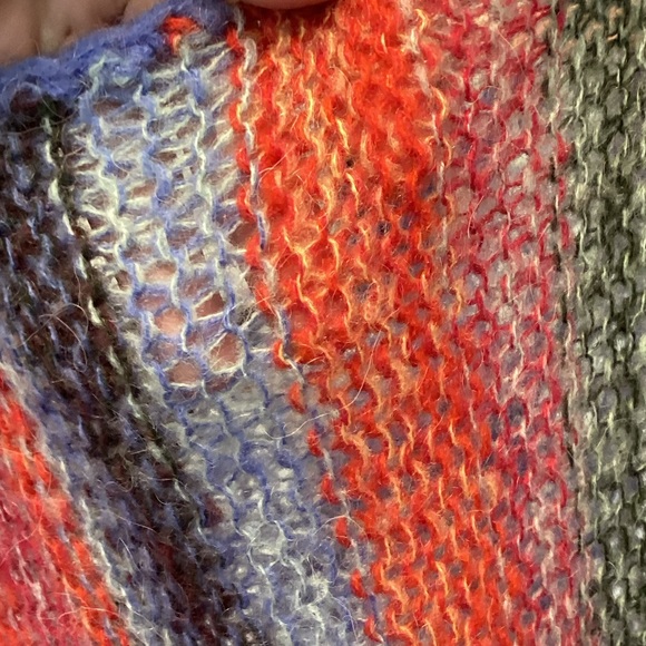 NWOT Free People XS Colorful Boho Sheer Sweater . - Picture 5 of 6